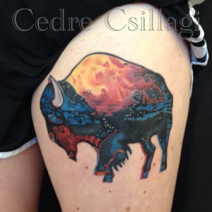 Buffalo Color Tattoo Painting Duplication