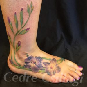 gladiolas botanical color tattoo