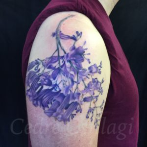 jacaranda branch color tattoo