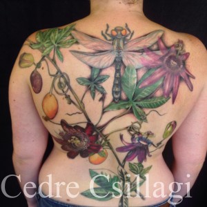 passionflower coverup color tattoo