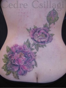 Peonies on lower back