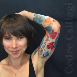 poppies, california, icelandic, sleeve, color tattoo