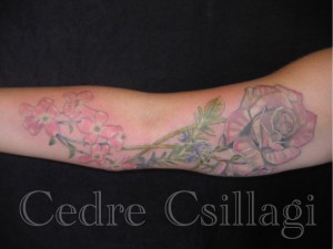 roses lavender inner arm